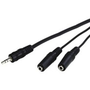 Stereo-adapterkabel 3,5-mm > 2x 3,5 mm Kabel