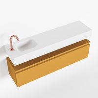 Toiletmeubel Mondiaz Andor | 120 cm | Meubelkleur Ocher | Lex vrijhangend wastafel Talc Links | 1 kraangat