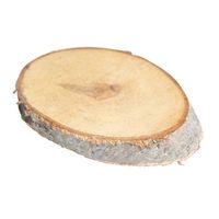 Decoratie boomschijf met schors - hout - L16 x B23 x H2 cm - ovaal - thumbnail