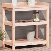 VidaXL Oppottafel met schappen 82,5x45x86,5 cm massief douglashout
