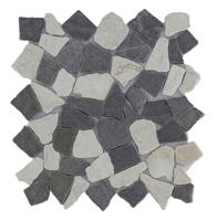 Stabigo Y Mix Grey Cream mozaiek 30x30 cm multicolor mat - thumbnail