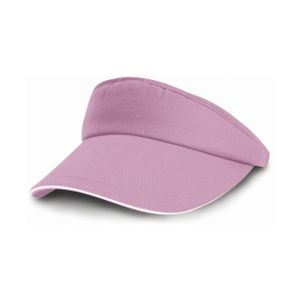 Zonneklep sport roze/wit voor volwassenen