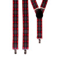 Carnaval verkleed Bretels in Schotse tartan ruit - rood - Schotland - Volwassenen