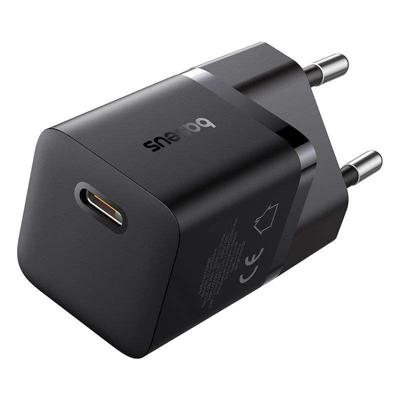 Baseus P10110909113-00 USB-C GaN5 mini 25W netvoeding oplader Zwart