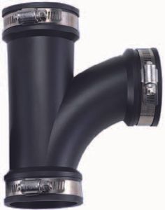 Europond Flexibel T-Stuk 3 inch - 90mm, Aanpasbaar en Weerbestendig voor Vijver Leidingwerk