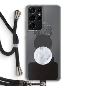 Marmeren cirkels: Samsung Galaxy S21 Ultra Transparant Hoesje met koord