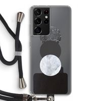 Marmeren cirkels: Samsung Galaxy S21 Ultra Transparant Hoesje met koord
