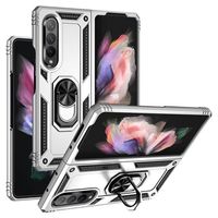 Samsung Galaxy Z Fold3 5G Hybrid Case met Metalen Standaard - Zilver - thumbnail