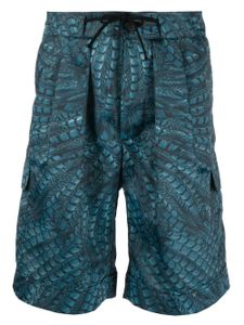 Roberto Cavalli short de bain à imprimé Falcon - Bleu