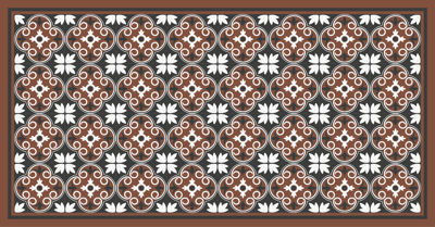 Grijs en bruin vintage patroon vinyl vloerkleed keuken