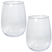 Set van 2x stuks glazen vaas/vazen Julia 10 liter wijd uitlopend 22 x 26 cm - Vazen