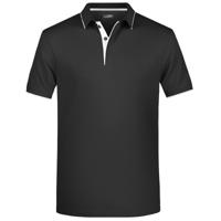 James & Nicholson Poloshirt Golf Pro premium - heren - zwart/wit