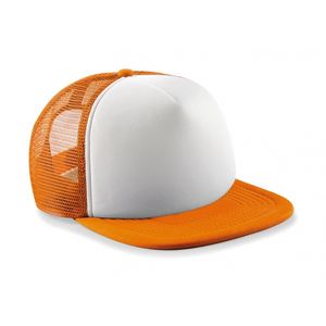 Oranje met witte vintage kinder snapback pet   -