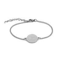 Gepersonaliseerde echo lijntekening ronde armband - Stainless steel - Zilver