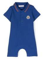 Moncler Enfant combinaison-polo à patch logo - Bleu
