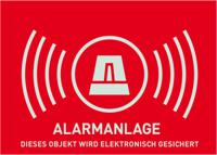 ABUS AU1322 Waarschuwingssticker Alarmsysteem Taal Duits (b x h) 148 mm x 105 mm