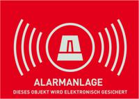 ABUS AU1323 Waarschuwingssticker Alarmsysteem Taal Duits (b x h) 74 mm x 52.5 mm