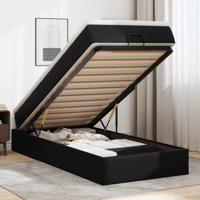 Ottoman bed met matras 90x190 cm kunstleer zwart