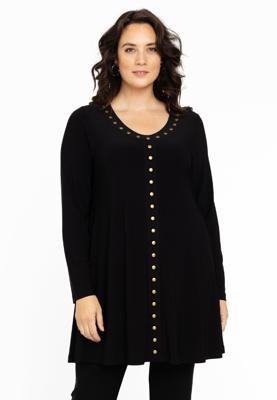 Yoek Tuniek wide bottoms | Zwart | Maat 54/56