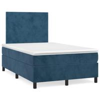Boxspring met matras en LED fluweel donkerblauw 120x190 cm