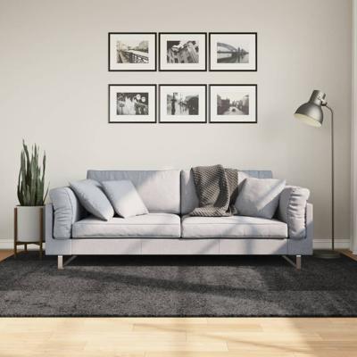 VidaXL Vloerkleed pamplona shaggy hoogpolig 160x230 cm antraciet