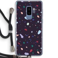 Dark Rounded Terrazzo: Samsung Galaxy S9 Plus Transparant Hoesje met koord