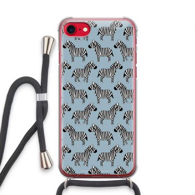 Zebra: iPhone SE 2020 Transparant Hoesje met koord
