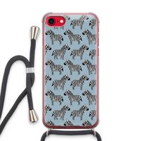 Zebra: iPhone SE 2020 Transparant Hoesje met koord