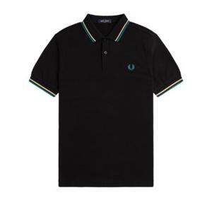 Fred Perry - Twin Tipped Poloshirt - Black/ Ice Cream/ Cyber Blue