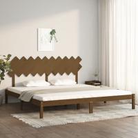 Bedframe massief hout honingbruin 200x200 cm