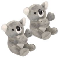 Set van 2x stuks pluche koala knuffel beer 14 cm - Knuffeldier - thumbnail