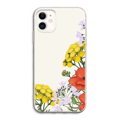 Wilde bloemen: iPhone 11 Transparant Hoesje