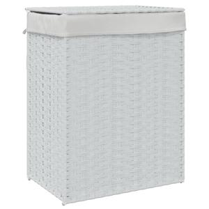 vidaXL Wasmand met deksel 46x33x60 cm poly rattan wit