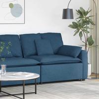 Modulaire bank Armleuning eindmodule met kussens 100 cm blauw