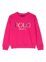 POLO RALPH LAUREN KIDS sweat en coton mélangé à logo brodé - Rose