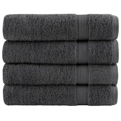 VidaXL Badhanddoeken solund 4 st 600 g/m² 100x150 cm antraciet