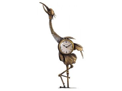 Kraanvogel met klok bronskleurig