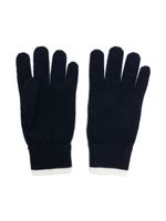 Brunello Cucinelli Kids gants en cachemire à design nervuré - Bleu