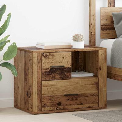 Nachtkastje met lade Oud hout 60 x 36 x 45 cm Bewerkt hout