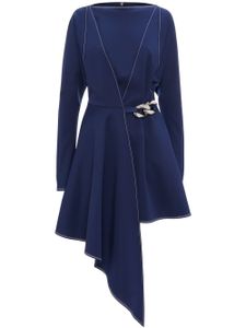 JW Anderson robe asymétrique à détail de chaîne - Bleu