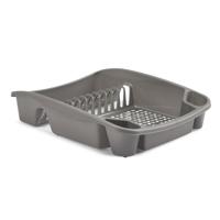 Afwas afdruiprek - kunststof - 48 x 39 x 12 cm - grijs - afwassen en drogen