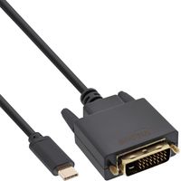 InLine 64132 video kabel adapter 2 m USB Type-C DVI-D Zwart