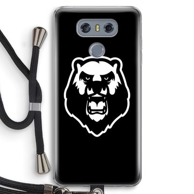 Angry Bear (black): LG G6 Transparant Hoesje met koord