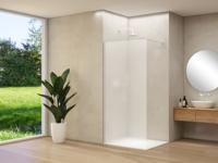 Inloopdouche Van Rijn Products ST01 120x200 cm 8 mm Satijnglas Incl. Beslag met Muurprofiel en Stabilisatiestang Mat Wit
