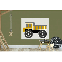 Designed4Kids behangpaneel kiepwagen oker