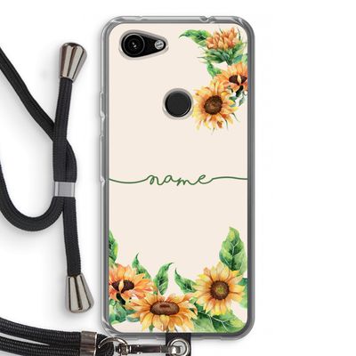Zonnebloemen: Pixel 3a Transparant Hoesje met koord