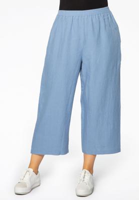 Yoek Wijde broek linnen | Indigo | Maat 42/44