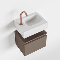 Toiletmeubel Mondiaz Andor | 40 cm | Meubelkleur Smoke | Lex vrijhangend wastafel Talc Rechts | 1 kraangat