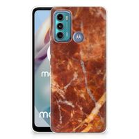 Motorola Moto G60 TPU Siliconen Hoesje Marmer Bruin