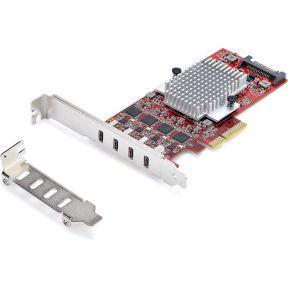 StarTech.com 4-Port USB-C PCIe Kaart, USB 3.2 10Gbps, USB Type-C PCI Express Uitbreidingskaart, 4x O
